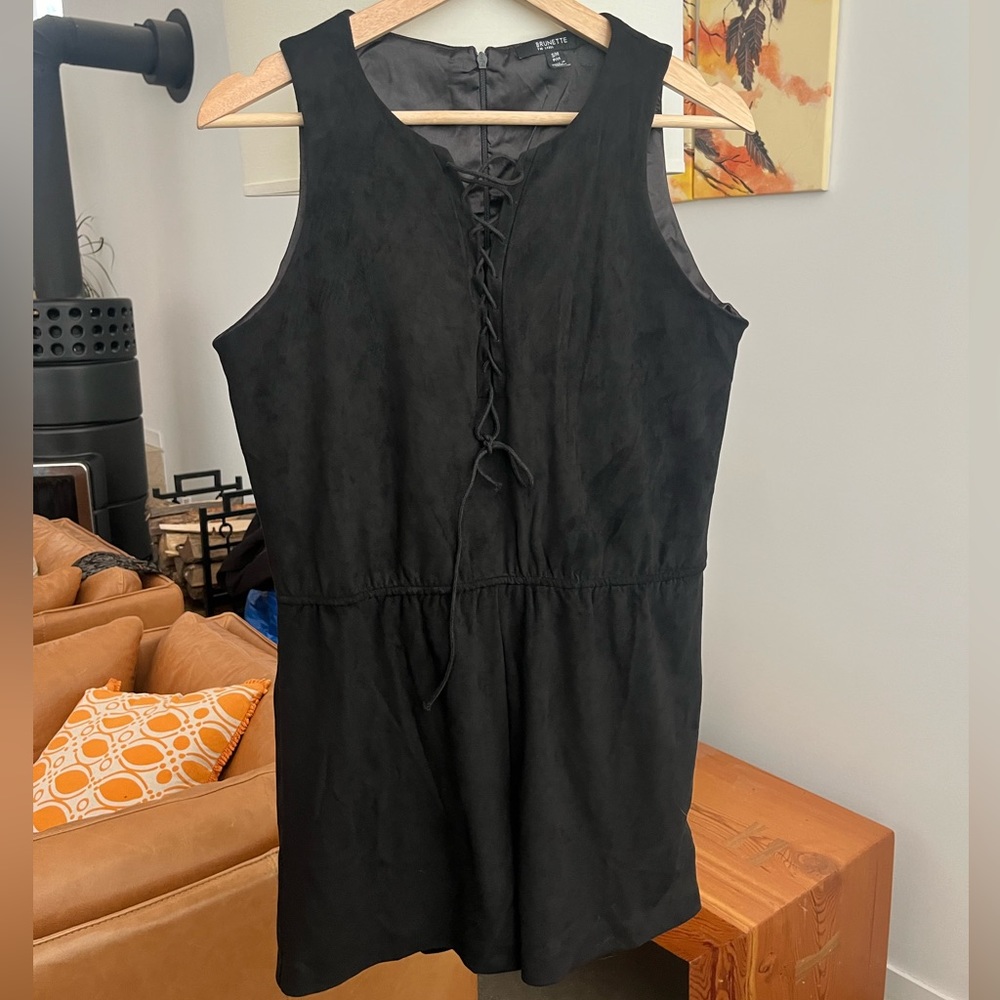Brunette the Label Faux Suede Lily Romper